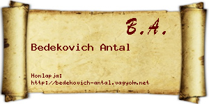 Bedekovich Antal névjegykártya